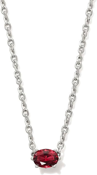 Kendra Scott Cailin Crystal Pendant Necklace Silver Burgundy Crystal 9608871650