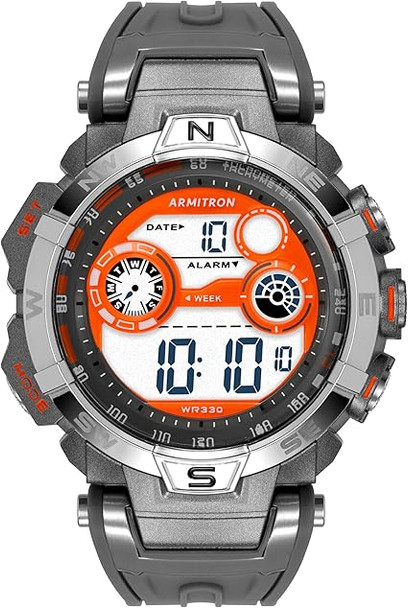 Armitron Sport Resin Digital Chronograph Mens Watch 40-8231ORGY