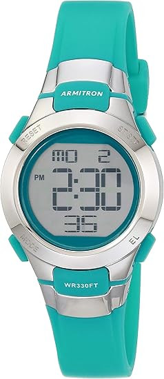 Armitron Sport Teal Resin Digital Chronograph Ladies Watch 45-7012TEL
