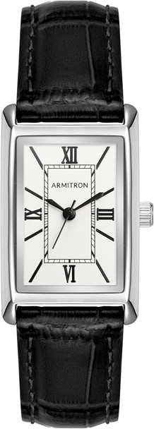Armitron Black Leather Ladies Watch 75-5959SVSVBK