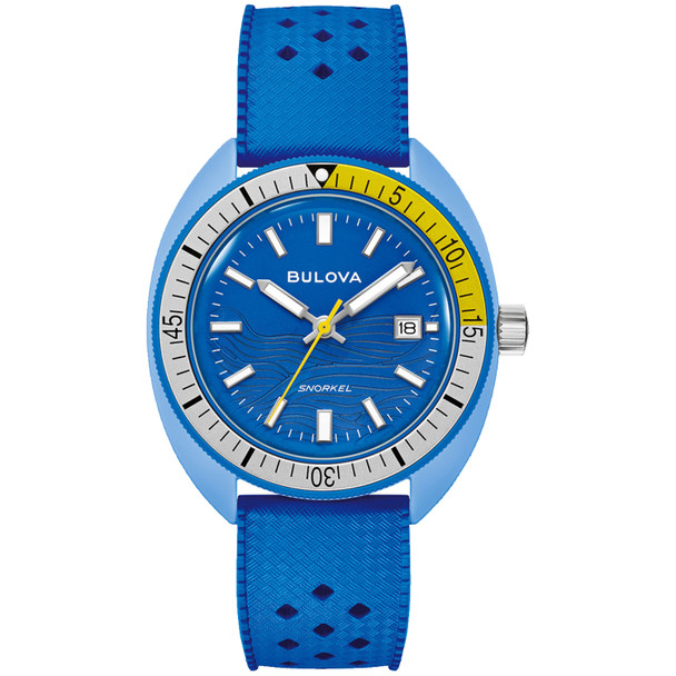Bulova Mens Snorkel Blue Tang Fish Watch 98B445