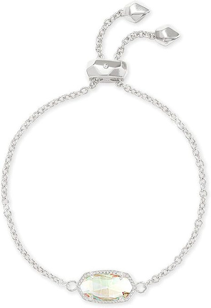 Kendra Scott Elaina Silver Adjustable Chain Bracelet in Dichroic Glass 4217716752