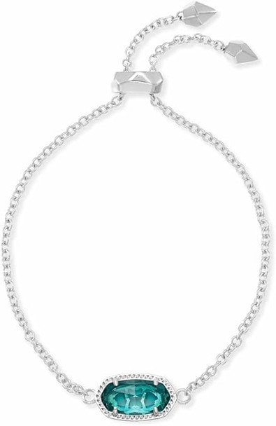 Kendra Scott Elaina Silver Adjustable Chain Bracelet in London Blue December - 4217717615