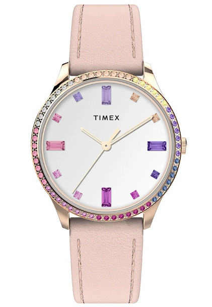Timex 32mm Trend Dress Rose Gold/Rainbow Crystal Ladies Watch TW2V76800