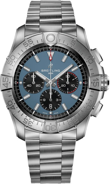 Breitling Super Avenger B01 Chronograph 46 Blue Dial Titanium Automatic Mens Watch EB0148101C1E1