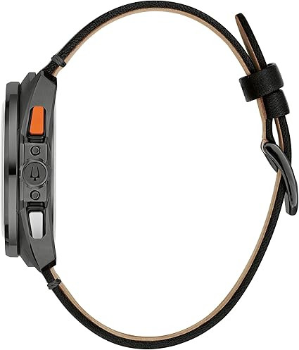 Bulova Racer Chronograph Leather Perforated Tachymeter Mens Watch 98B428