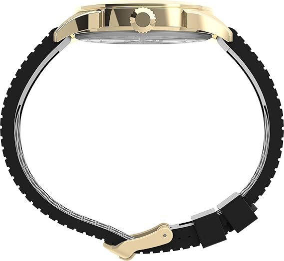 Timex UFC Athena 42mm Black/Gold-Tone Silicone Mens Watch TW2V56000