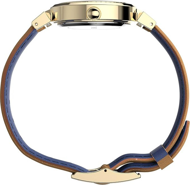 Timex Trend 31mm Brown Leather Gold-Tone Ladies Watch TW2W49000