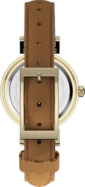 Timex Trend 31mm Brown Leather Gold-Tone Ladies Watch TW2W49000