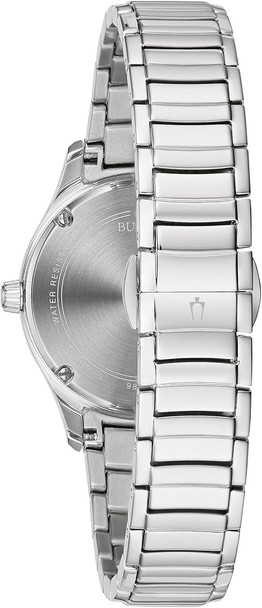 Bulova Stainless Steel Diamond Accent Ladies Watch 96R216