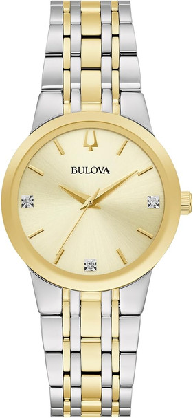 Bulova Modern Two-Tone Diamond Accent Ladies Watch 98P224
