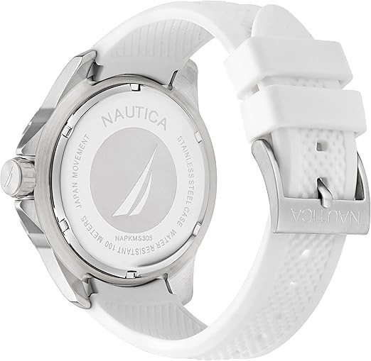 Nautica Koh May Bay White Silicone Mens Watch NAPKMS305