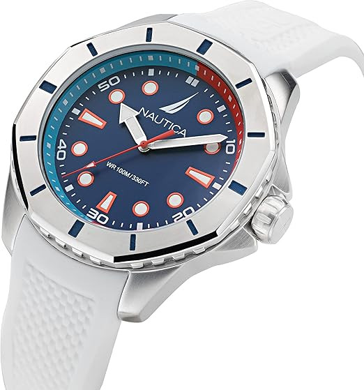 Nautica Koh May Bay White Silicone Mens Watch NAPKMS305