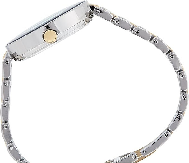 Anne Klein Two-Tone Navy Blue Sunray Dial Diamond Accent Ladies Watch AK/1363NVTT