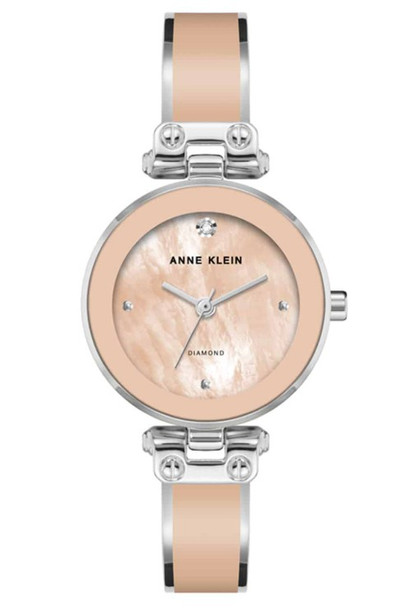 Anne Klein Silver-Tone and Blush Mother-of-Pearl Dial Ladies Watch AK-1981BHSV AK/1981BHSV