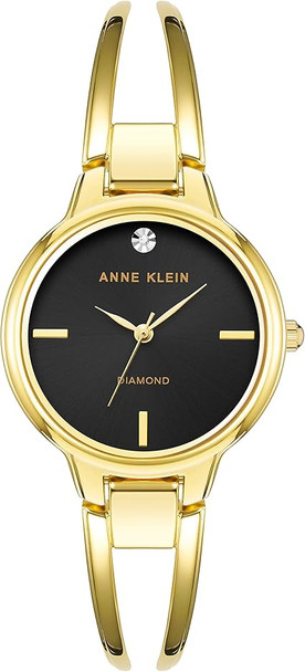 Anne Klein Two-Tone Silver and Gold Open Bangle Diamond Accent Ladies Watch AK/2627SVTT