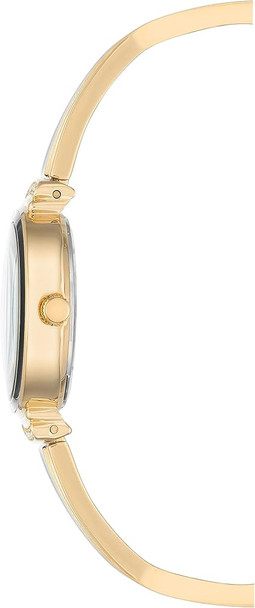 Anne Klein Gold-Tone Black Dial X-Shaped Bangle Set Ladies Watch AK/2716BKST