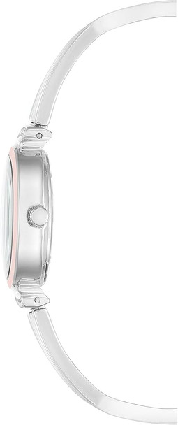 Anne Klein Silver-Tone Pink Dial X-Shaped Bangle Set Ladies Watch AK/2717PKST