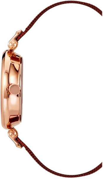 Anne Klein Rose Gold-Tone and Burgundy Mesh Ladies Watch AK-3000RGBY AK/3000RGBY