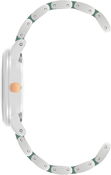 Anne Klein Silver-Tone Green Mother-of-Pearl Crystal Bezel Ladies Watch AK/3345GNRT