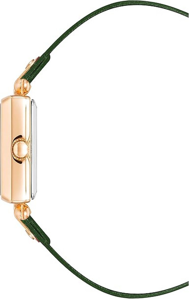 Anne Klein Rose Gold-Tone Square Green Mother-of-Pearl Apple Leather Ladies Watch AK/3896RGGN