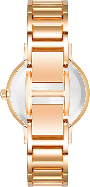 Anne Klein Rose Gold-Tone Sunray Dial Facetted Crystal Diamond Accent Ladies Watch AK/3966RGRG