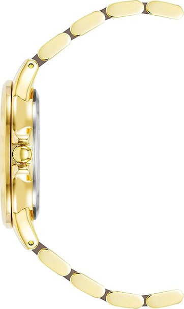 Anne Klein Gold-Tone Taupe Ceramic Link Bracelet Diamond Accent Ladies Watch AK/4120TPGB