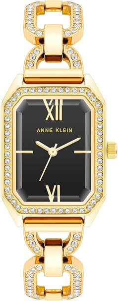 Anne Klein Gold-Tone Octagonal Crystal Bezel and Link Bracelet Ladies Watch AK/4161MPSV