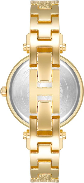 Anne Klein Gold-Tone Champagne Sunray Dial Diamond Accent Bangle Ladies Watch AK/5076CHGB