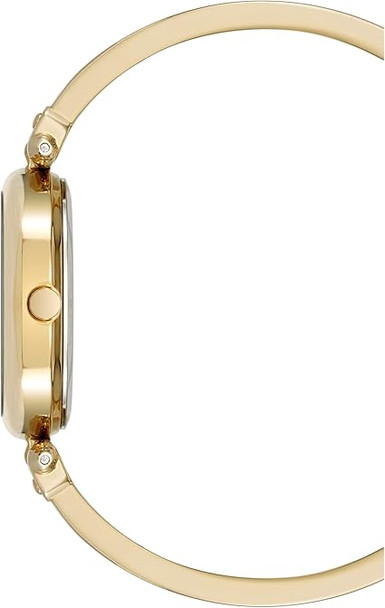 Anne Klein Gold-Tone Oval Mother-of-Pearl Bangle Diamond Accent Ladies Watch AK/5118WTGB