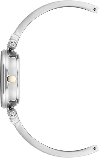 Anne Klein Silver-Tone Sunray Dial Bangle Diamond Accent Ladies Watch AK/5141SVTT
