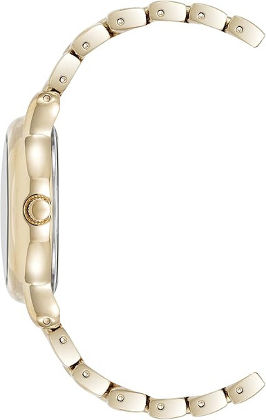 Anne Klein Gold-Tone Black Dial Crystal Accented Link Bracelet Ladies Watch AK/5234BKGB