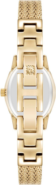 Anne Klein Gold-Tone Oval Champagne Sunray Facetted Crystal Mesh Ladies Watch AK/5244CHGB