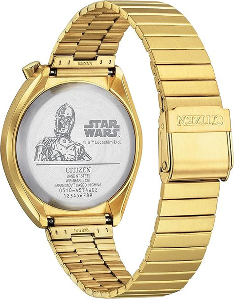 Citizen Star Wars C-3PO Rewired Gold-Tone Dial Stainless Steel Mens Watch AN3662-51W