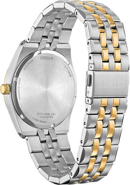Citizen Corso Diamond Bezel Black Dial Two-Tone Stainless Steel Mens Watch BM7644-51E