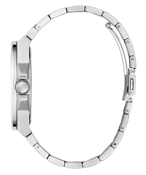 Guess Roman Numeral Green Dial Silver Tone Mens Watch GW0789G1