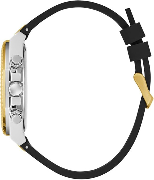 Guess Multi-function Black Leather Two-Tone Mens Watch GW0791G1