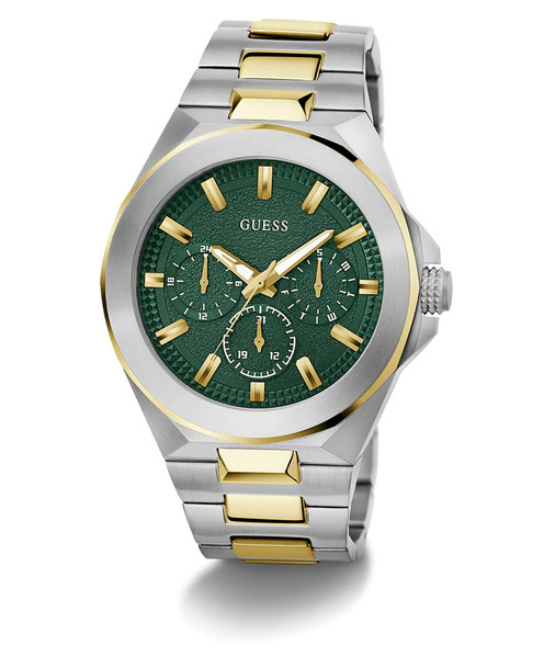 Guess Multi-function Green Dial Two-Tone Mens Watch GW0798G3