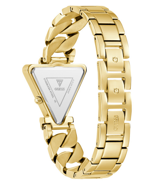 Guess Triangle Logo Cowboy Chain Gold Tone Ladies Watch GW0859L2