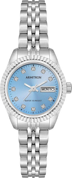 Armitron Crystal Accented Light Blue Ladies Watch 75-2475LBSV