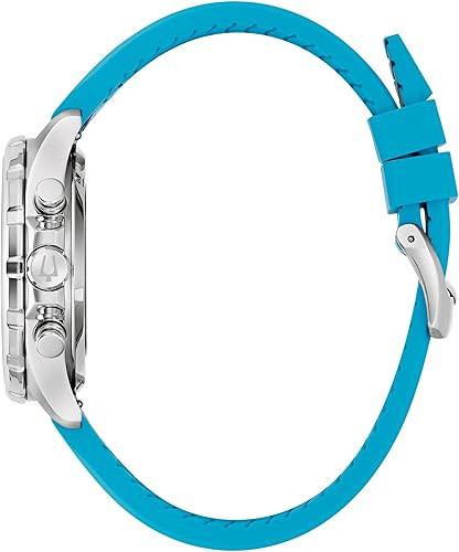 Bulova E1 Team Miami Marine Star Blue Leather and Silicone Mens Watch 96B460