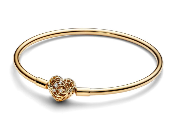 Pandora Moments Celestial Heart Clasp Bangle 563401C01-17