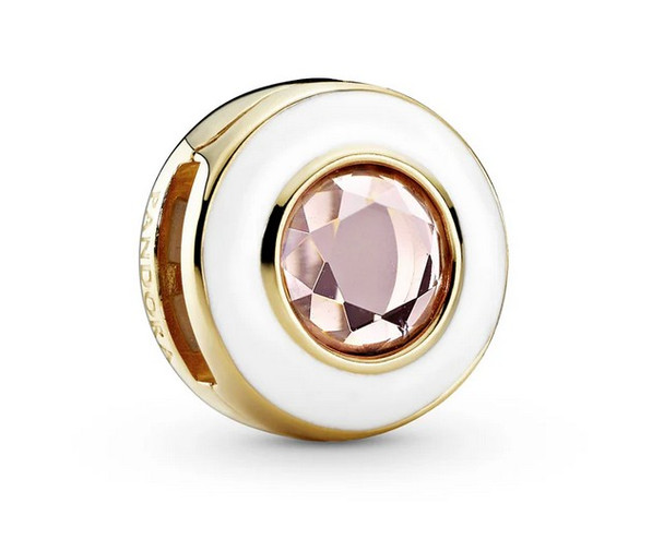 Pandora White Circle Clip Charm 768715C02