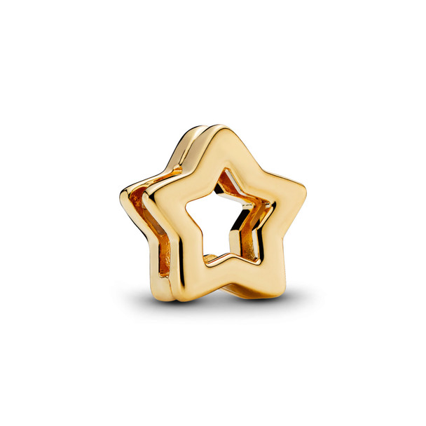 Pandora Reflexions star clip charm in 14k gold-plated 768706C00