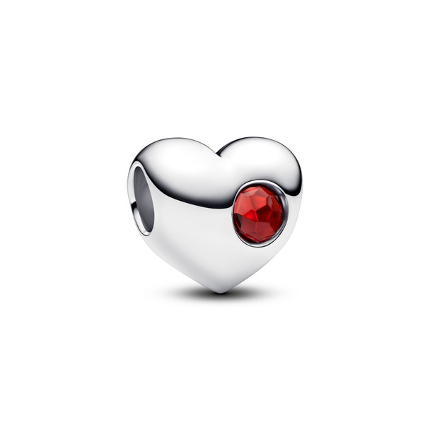 Pandora Engravable Red Stone Heart Charm 794161C01