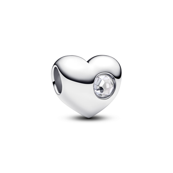 Pandora Engravable Clear Stone Heart Charm 794161C04
