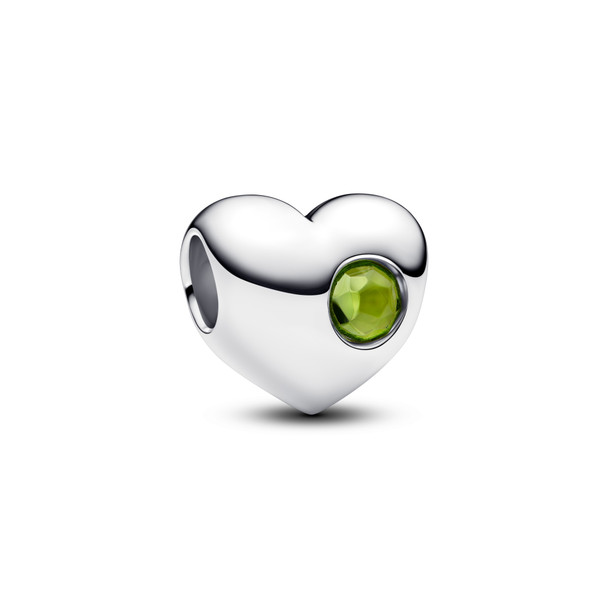 Pandora Engravable Spring Green Stone Heart Charm 794161C08