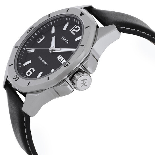 Timex Essex Black Dial Leather Mens Watch TW2W79800