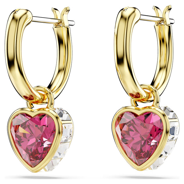 Swarovski Chroma Drop Earrings - Heart - Red - Gold-tone Plated 5684760