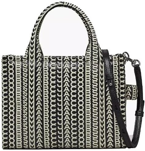 Marc Jacobs The Monogram Leather Mini Tote Bag - Black/White 2S3HTT001H03-005